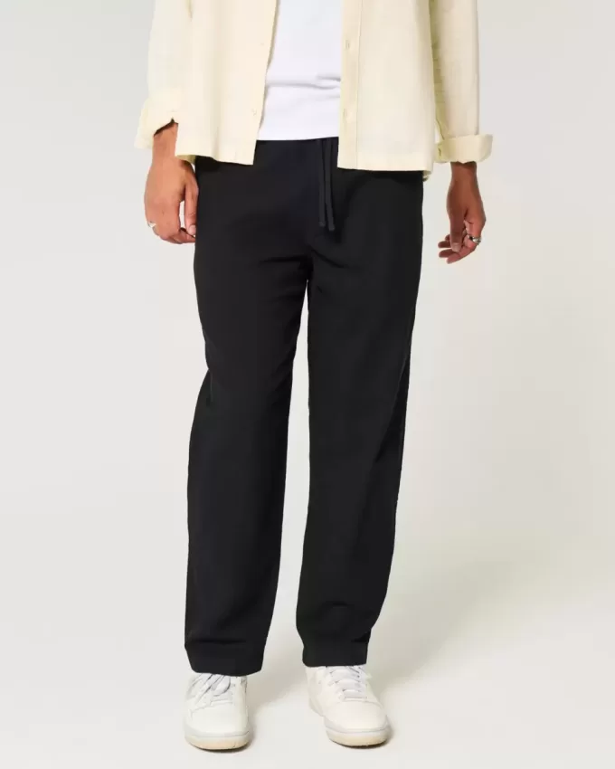Pantaloni larghi in misto lino