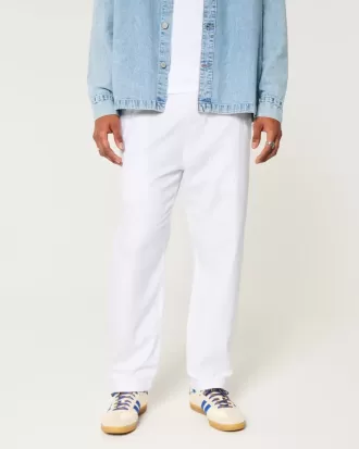 Pantaloni larghi in misto lino