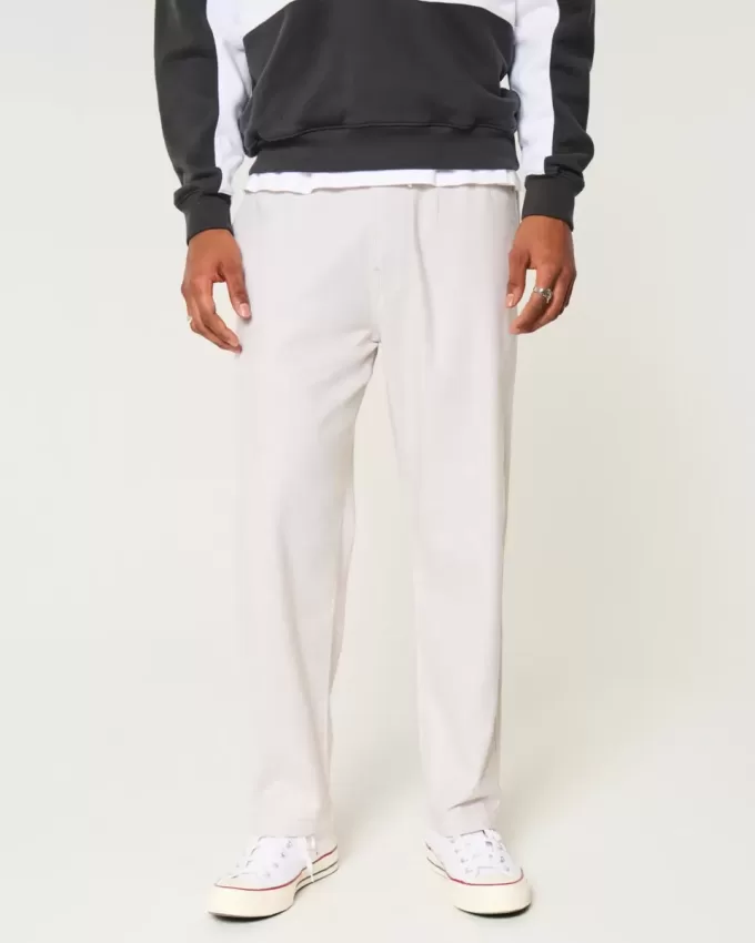 Pantaloni larghi in misto lino