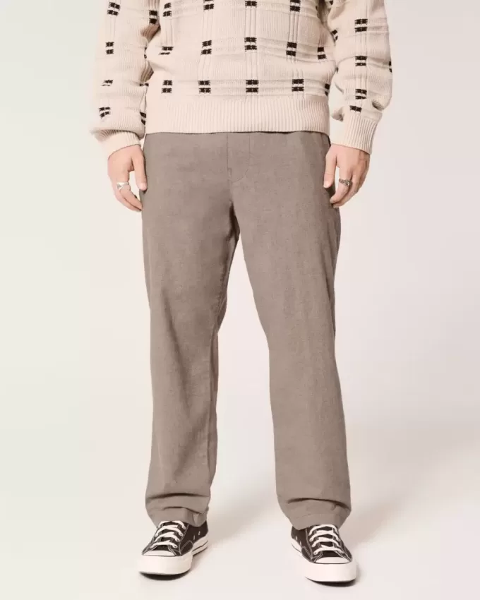 Pantaloni larghi in misto lino