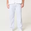 Pantaloni larghi in misto lino