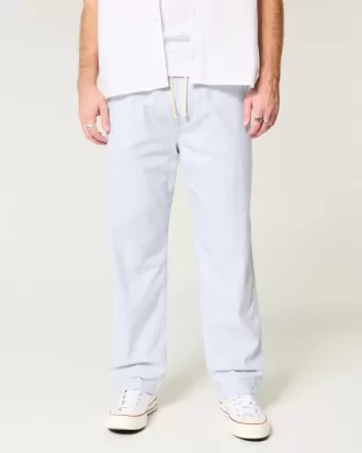 Pantaloni larghi in misto lino