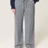 Pantaloni larghi in misto lino