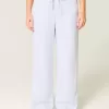 Pantaloni larghi in misto lino