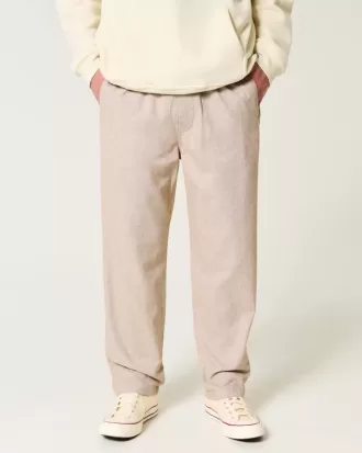 Pantaloni larghi in misto lino