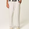 Pantaloni larghi in misto lino