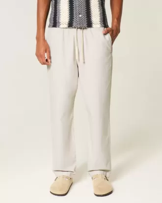 Pantaloni larghi in misto lino