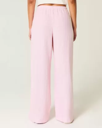 Pantaloni larghi in misto lino