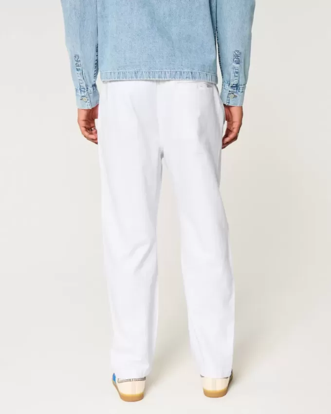 Pantaloni larghi in misto lino