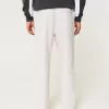 Pantaloni larghi in misto lino