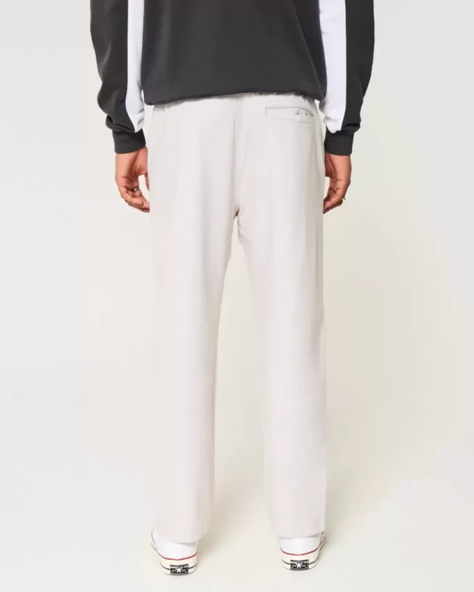 Pantaloni larghi in misto lino