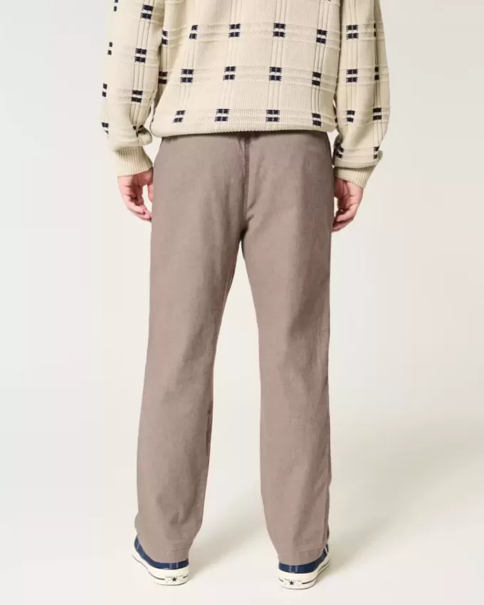 Pantaloni larghi in misto lino