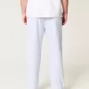Pantaloni larghi in misto lino