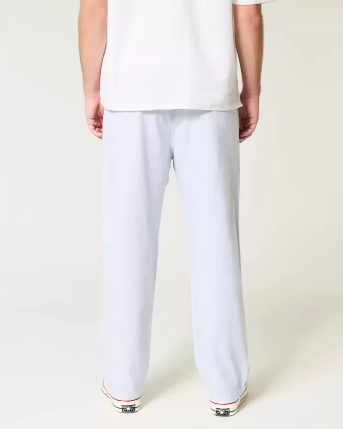 Pantaloni larghi in misto lino