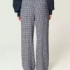 Pantaloni larghi in misto lino