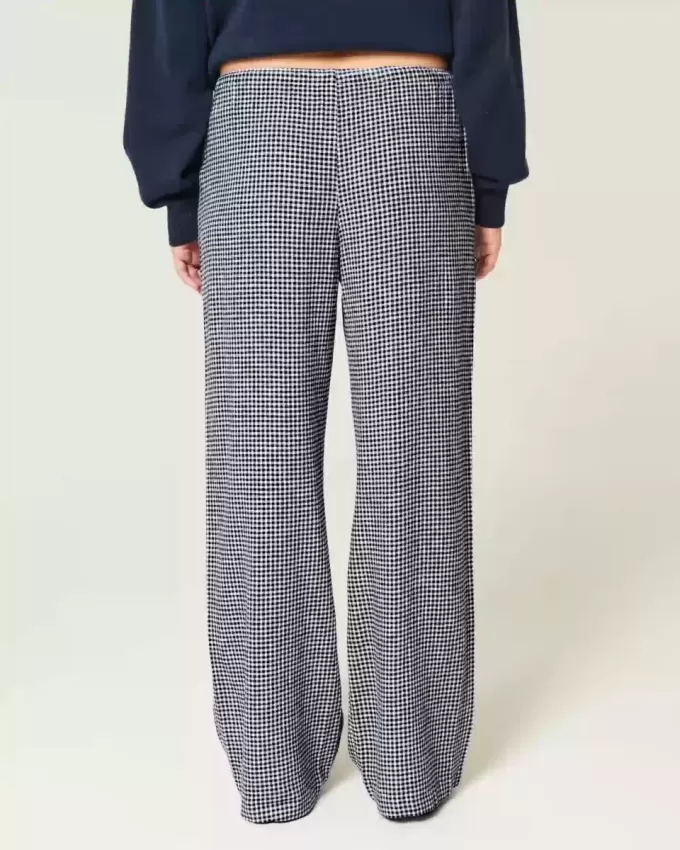 Pantaloni larghi in misto lino