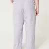 Pantaloni larghi in misto lino