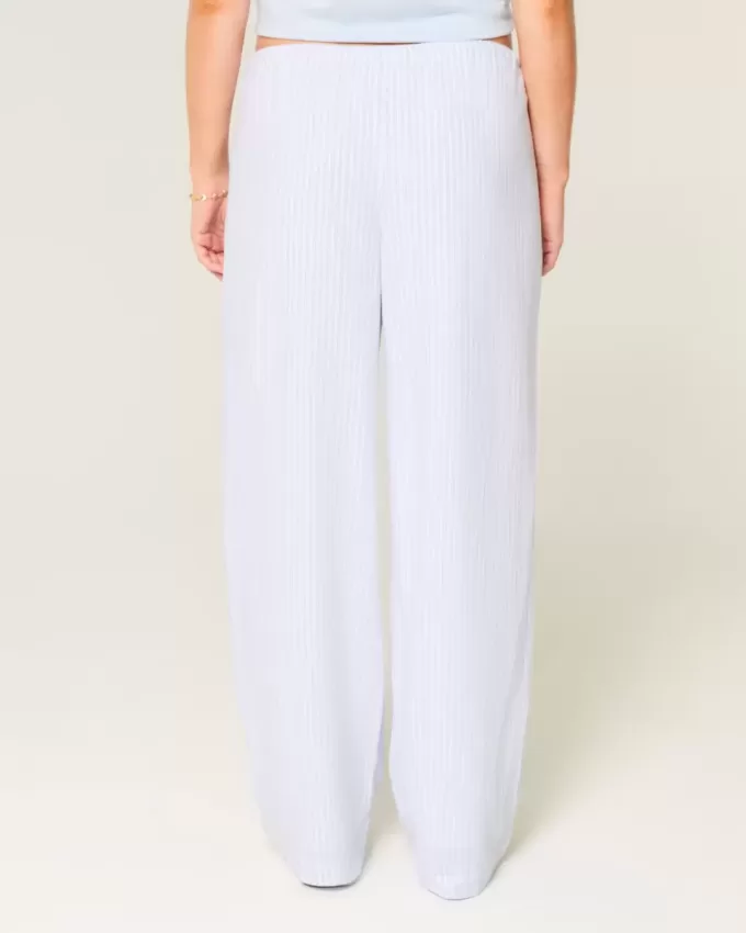 Pantaloni larghi in misto lino