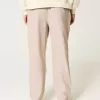Pantaloni larghi in misto lino