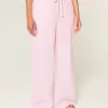 Pantaloni larghi in misto lino