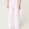 Pantaloni larghi in misto lino