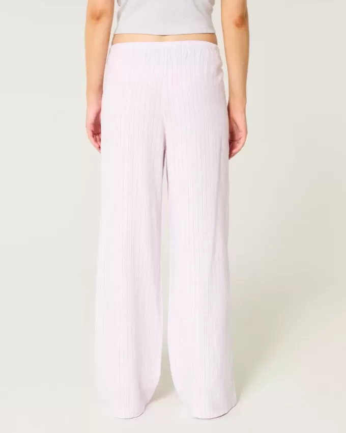 Pantaloni larghi in misto lino