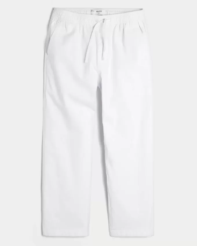Pantaloni larghi in misto lino