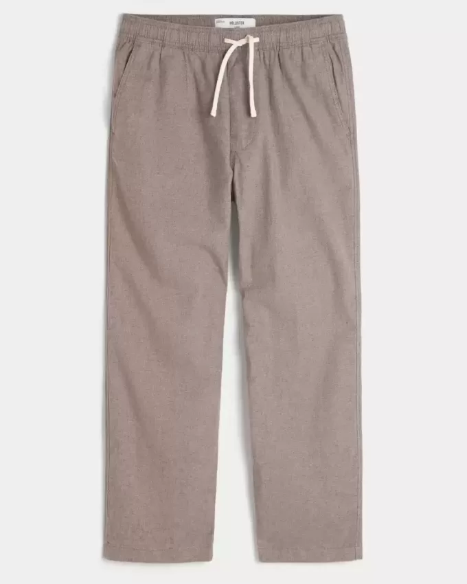 Pantaloni larghi in misto lino