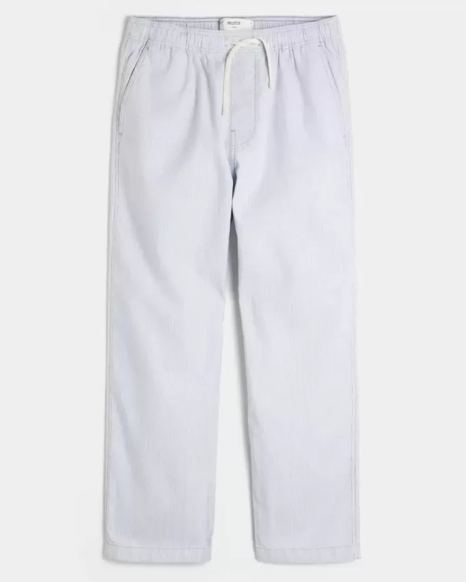 Pantaloni larghi in misto lino