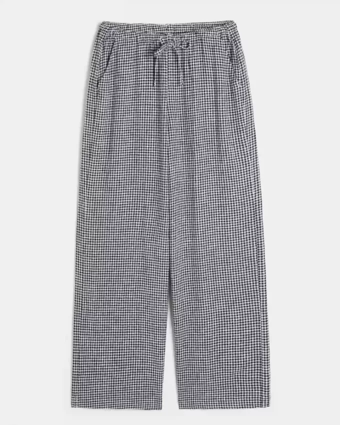 Pantaloni larghi in misto lino