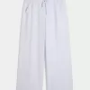 Pantaloni larghi in misto lino