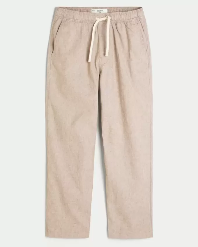 Pantaloni larghi in misto lino