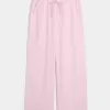 Pantaloni larghi in misto lino