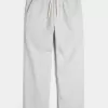 Pantaloni larghi in misto lino