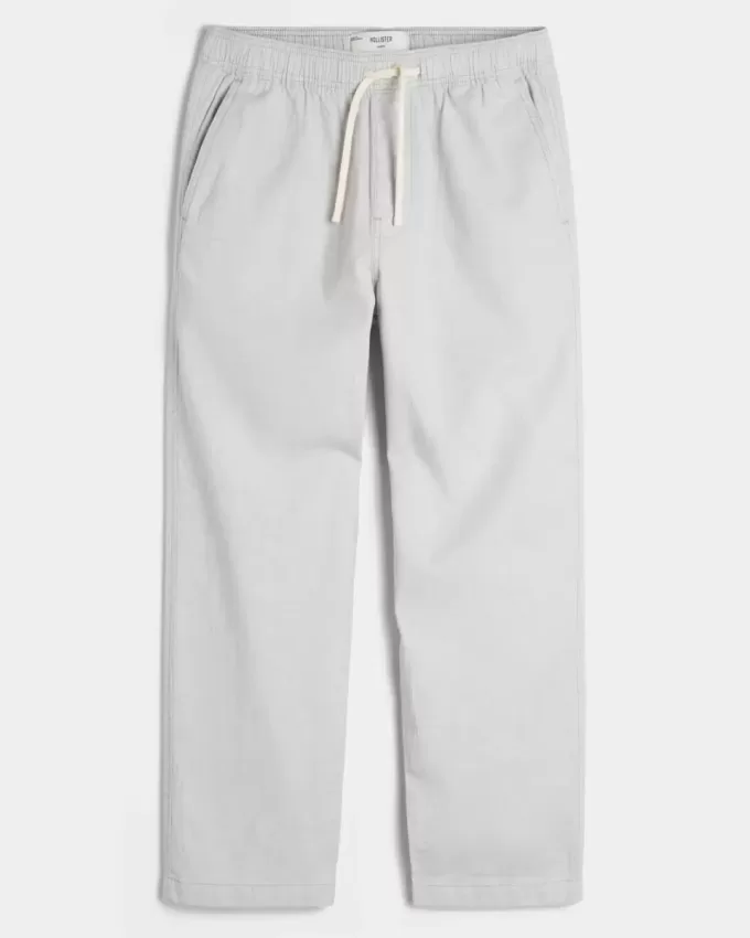 Pantaloni larghi in misto lino