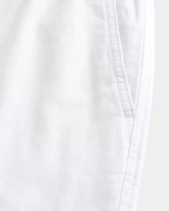 Pantaloni larghi in misto lino