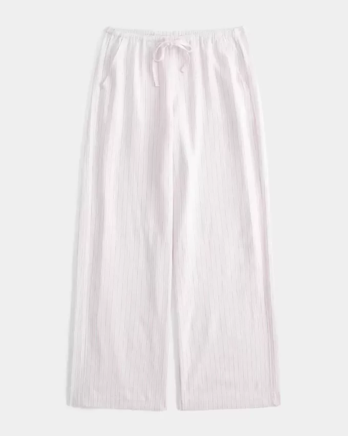 Pantaloni larghi in misto lino