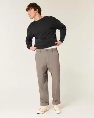 Pantaloni larghi in misto lino con vita flessibile