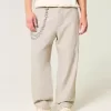 Pantaloni larghi in misto lino con vita flessibile