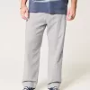 Pantaloni larghi in misto lino con vita flessibile