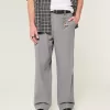 Pantaloni larghi in misto lino con vita flessibile