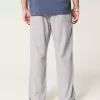 Pantaloni larghi in misto lino con vita flessibile
