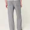 Pantaloni larghi in misto lino con vita flessibile