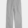 Pantaloni larghi in misto lino con vita flessibile