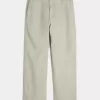 Pantaloni larghi in misto lino con vita flessibile