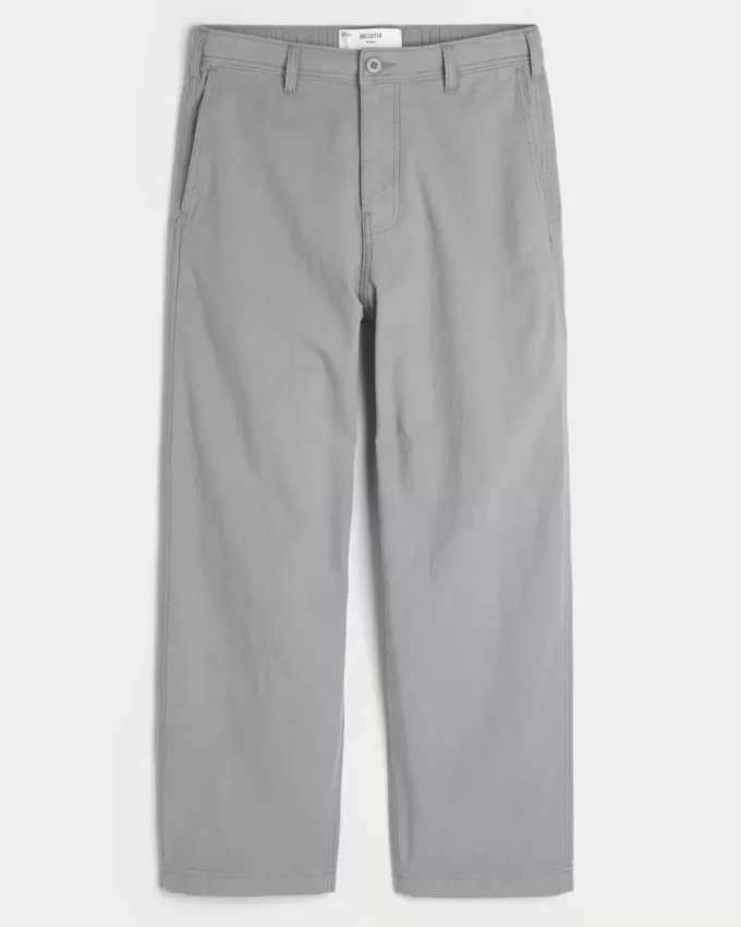 Pantaloni larghi in misto lino con vita flessibile