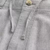 Pantaloni larghi in misto lino con vita flessibile