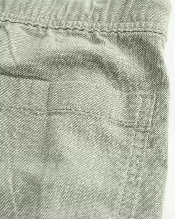 Pantaloni larghi in misto lino con vita flessibile