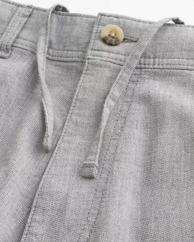 Pantaloni larghi in misto lino con vita flessibile