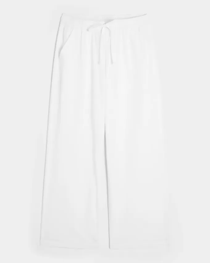 Pantaloni larghi in seersucker
